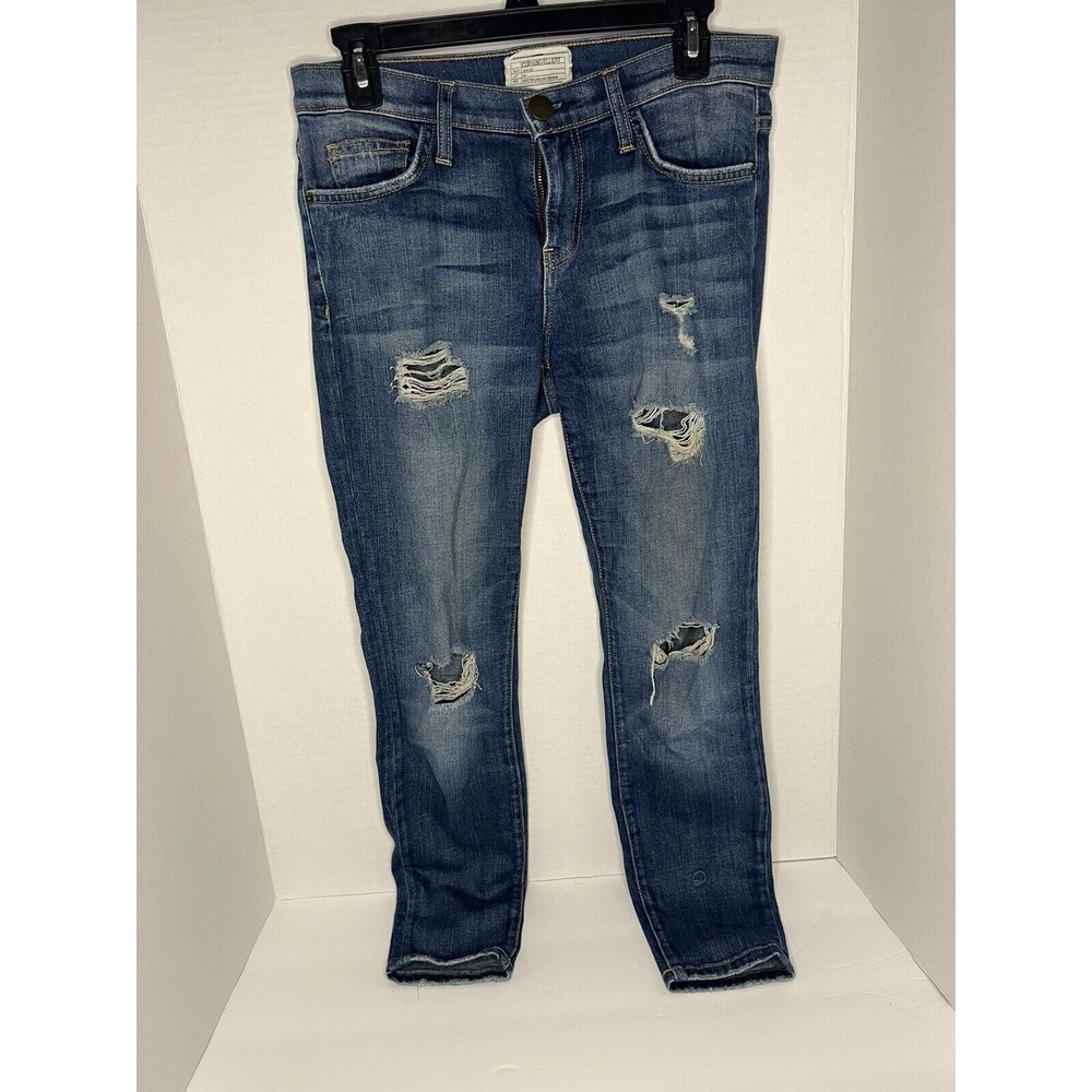 Current Elliott Womens 27 0 Stiletto Benett Destroyed Skinny Jeans Rips